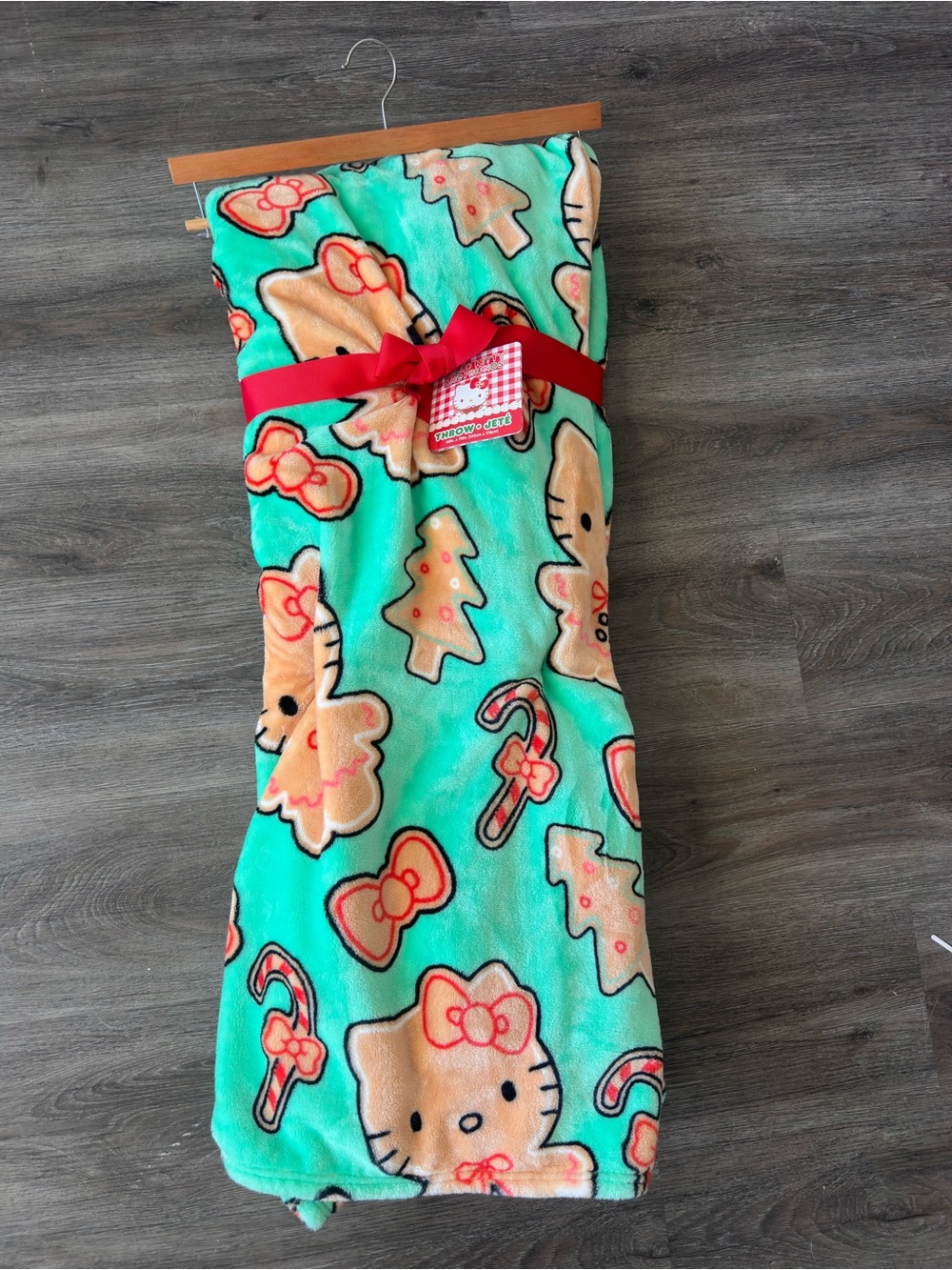 Hello Kitty Kids Pajama Throw Blanket - Red, Green, Peach, Black, White